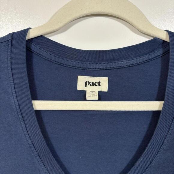 Pact Organic Cotton Sleeveless A-Line Mini Dress Blue V Neckline Beachy-medium - Picture 3 of 8